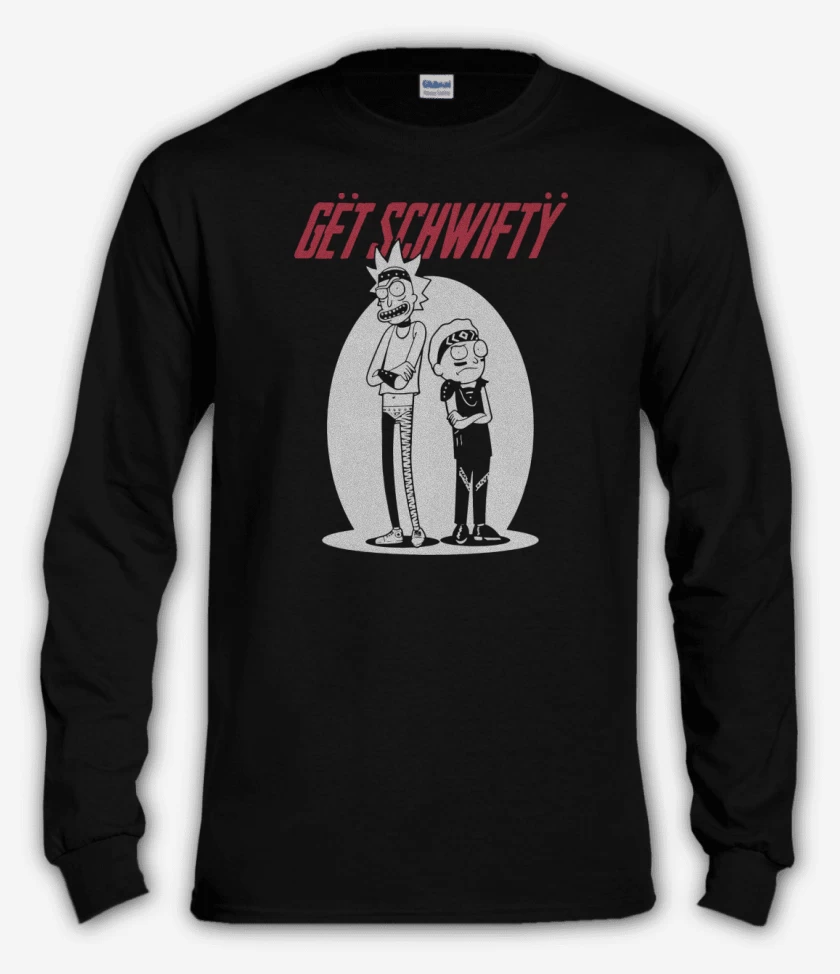 Polera manga larga Negro de Get schwifty