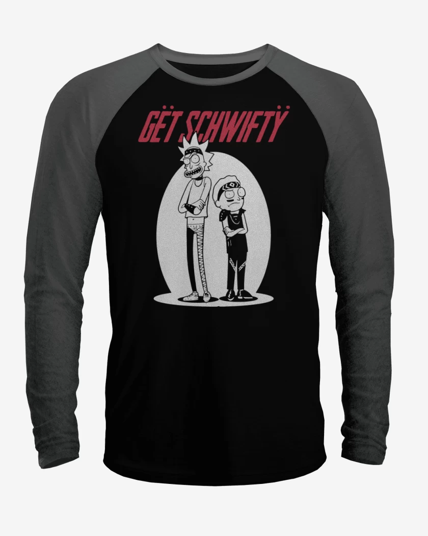 Polera Raglan Negro / Negro Heather de Get schwifty