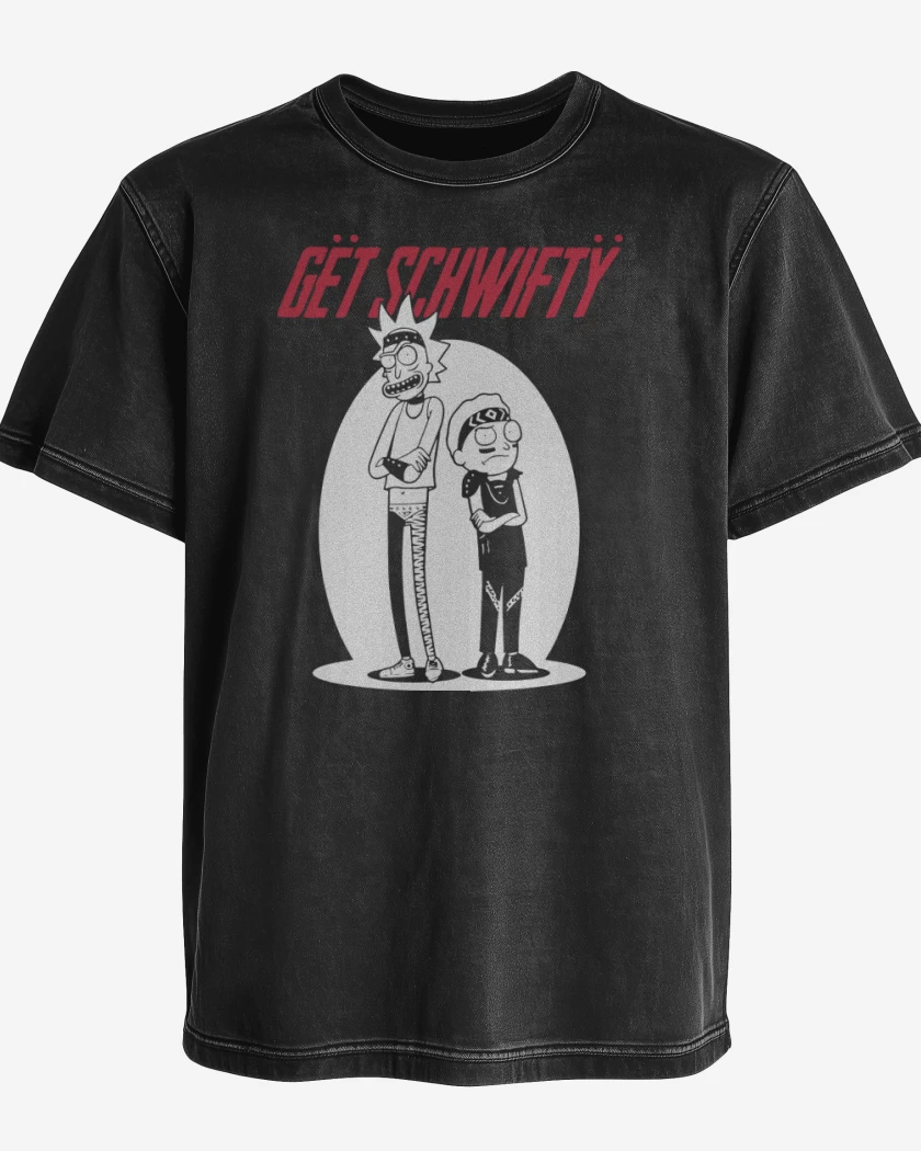 Polera desgastada Negro de Get schwifty