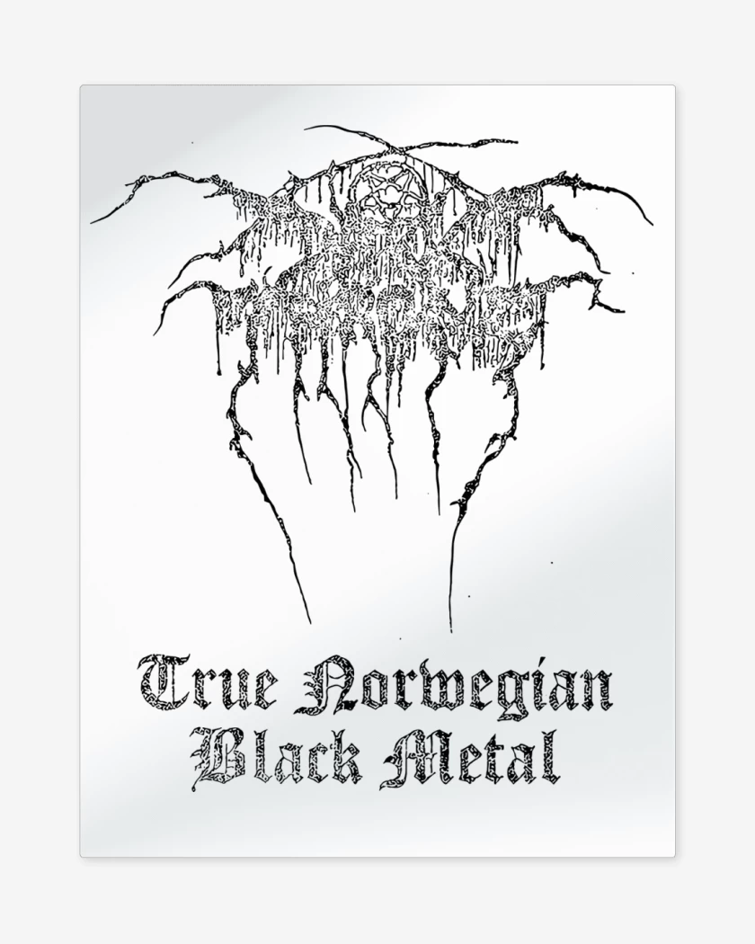 Print metalico Blanco de Darkthrone True Norwegian