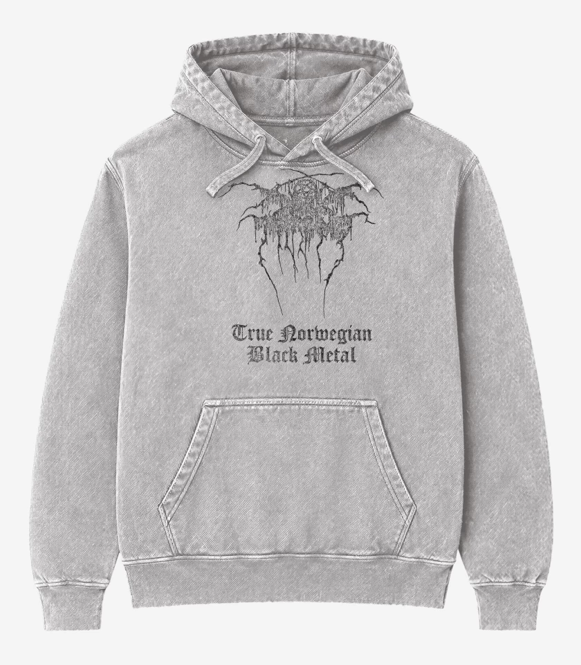 Poleron Canguro Acid Wash Gris Melange de Darkthrone True Norwegian