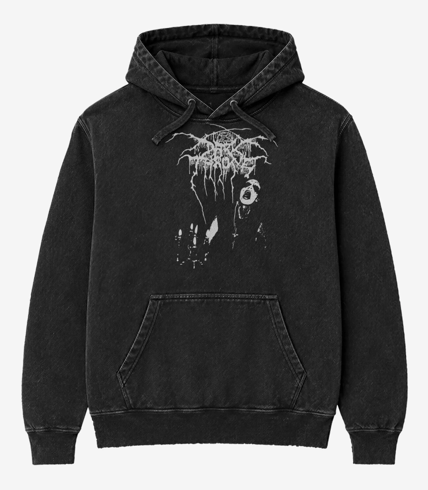 Poleron Canguro Acid Wash Negro de Darkthrone Transilvania