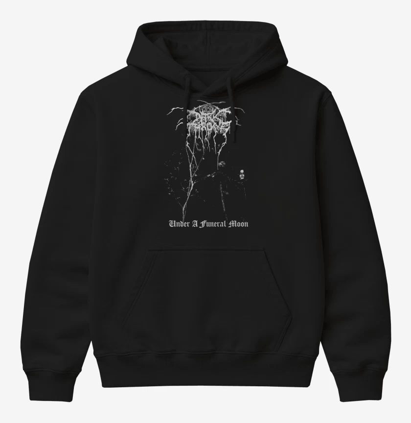 Poleron Canguro básico Negro de Darkthrone Under a Funeral Moon