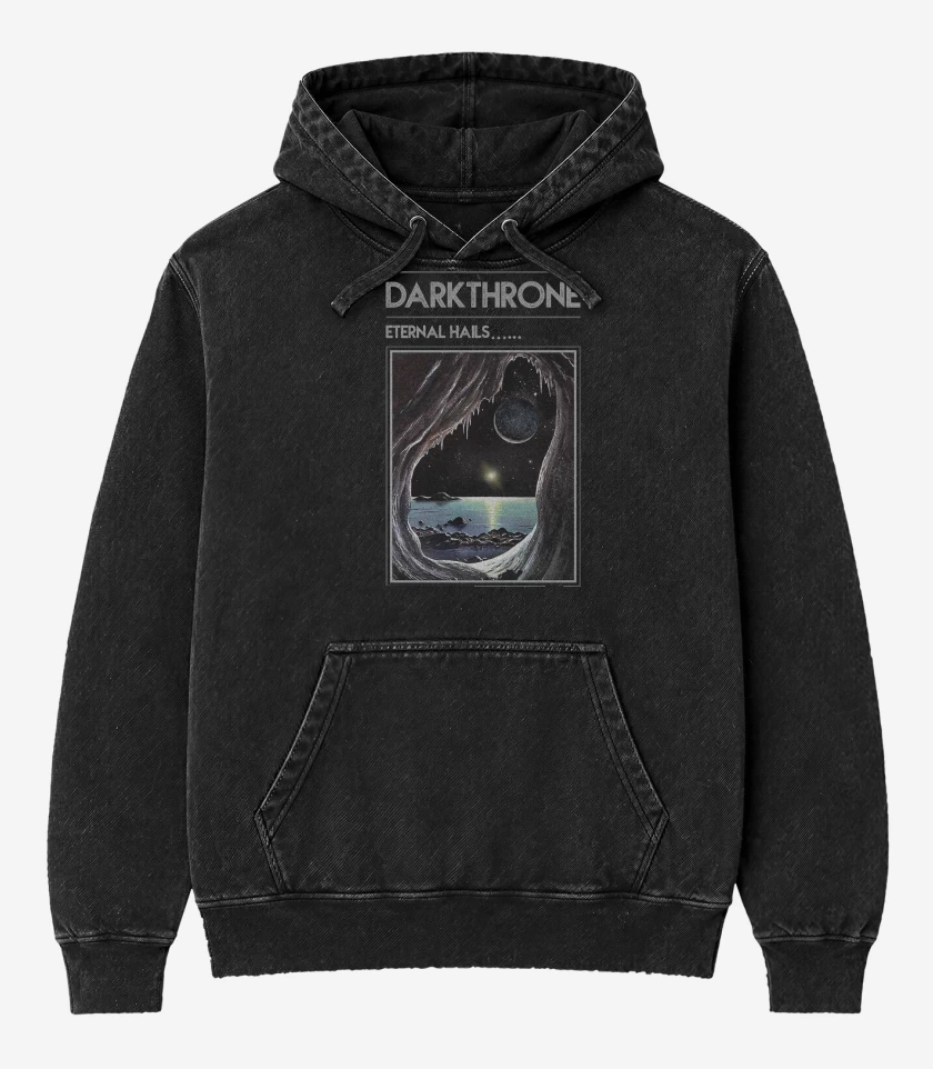 Poleron Canguro Acid Wash Negro de Darkthrone Eternal Hails...
