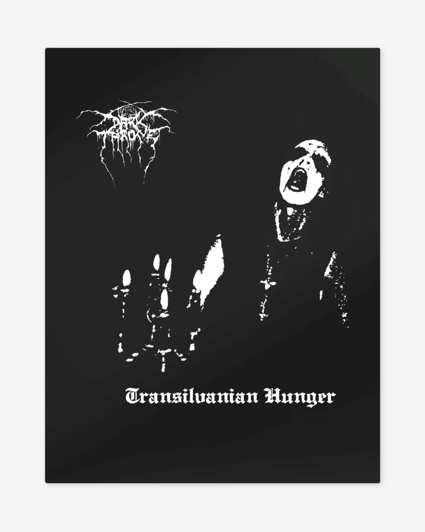 Print metalico Negro de Darkthrone Transilvanian Hunger