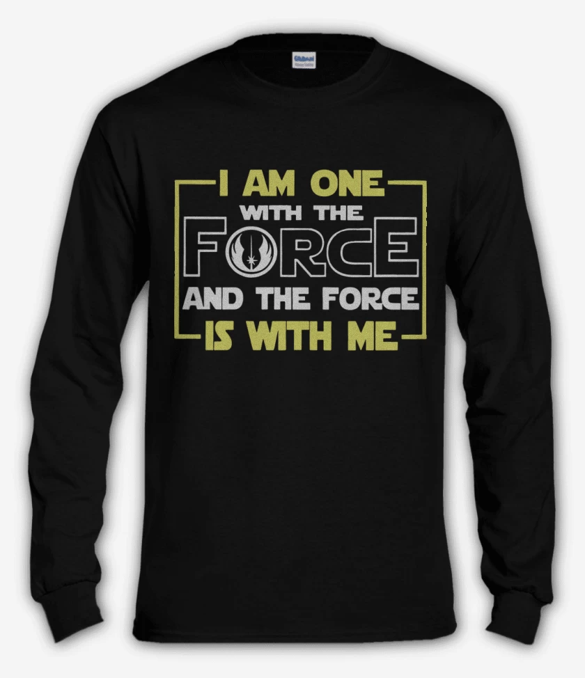 Polera manga larga Negro de I am one with the force
