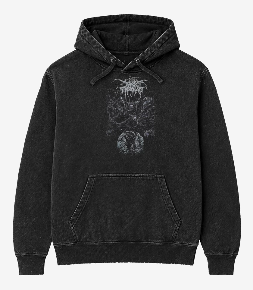 Poleron Canguro Acid Wash Negro de Darkthrone It Beckons Us All