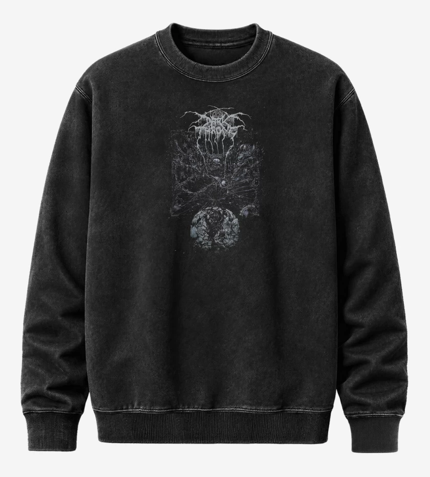 Poleron Polo Acid Wash Negro de Darkthrone It Beckons Us All