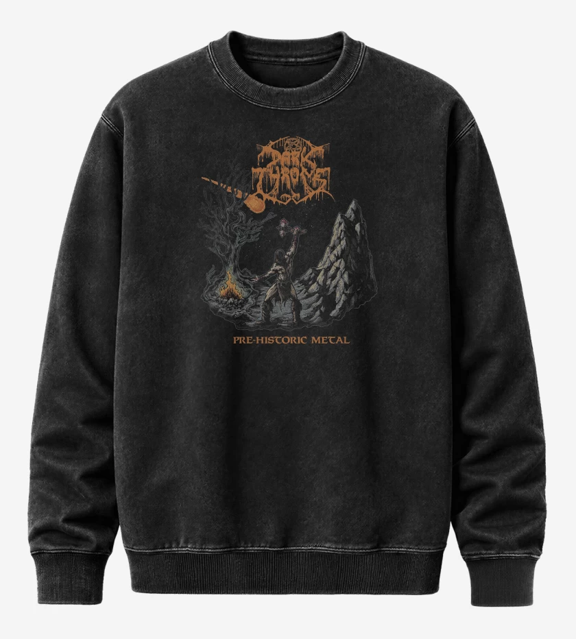 Poleron Polo Acid Wash Negro de Darkthrone Prehistoric Metal