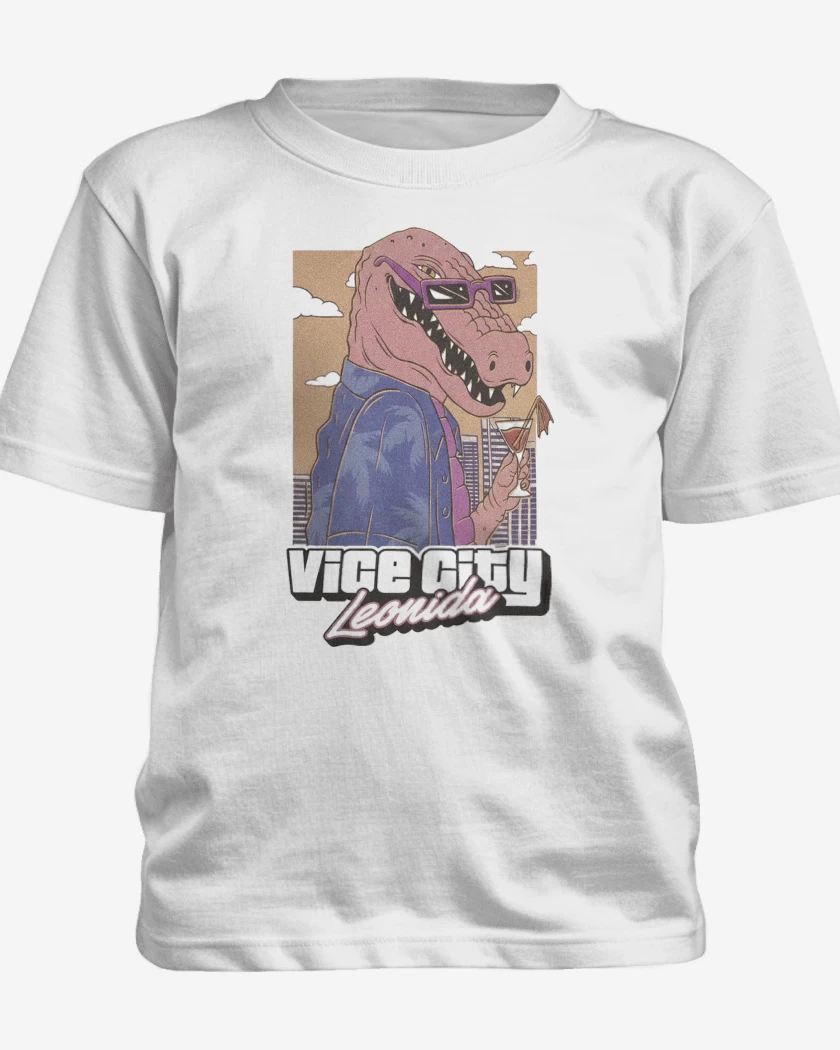 Polera de niño Blanco de GTA VI Vice City Leonidas