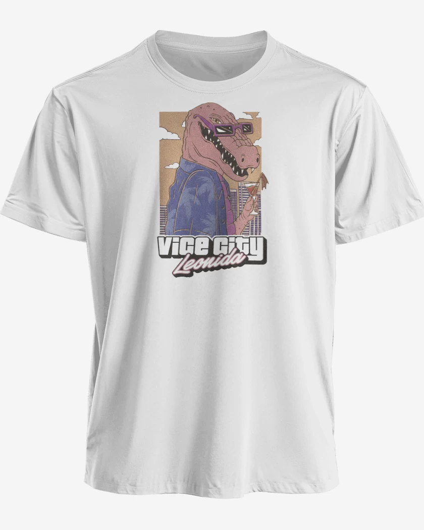 Polera premium Blanco de GTA VI Vice City Leonidas