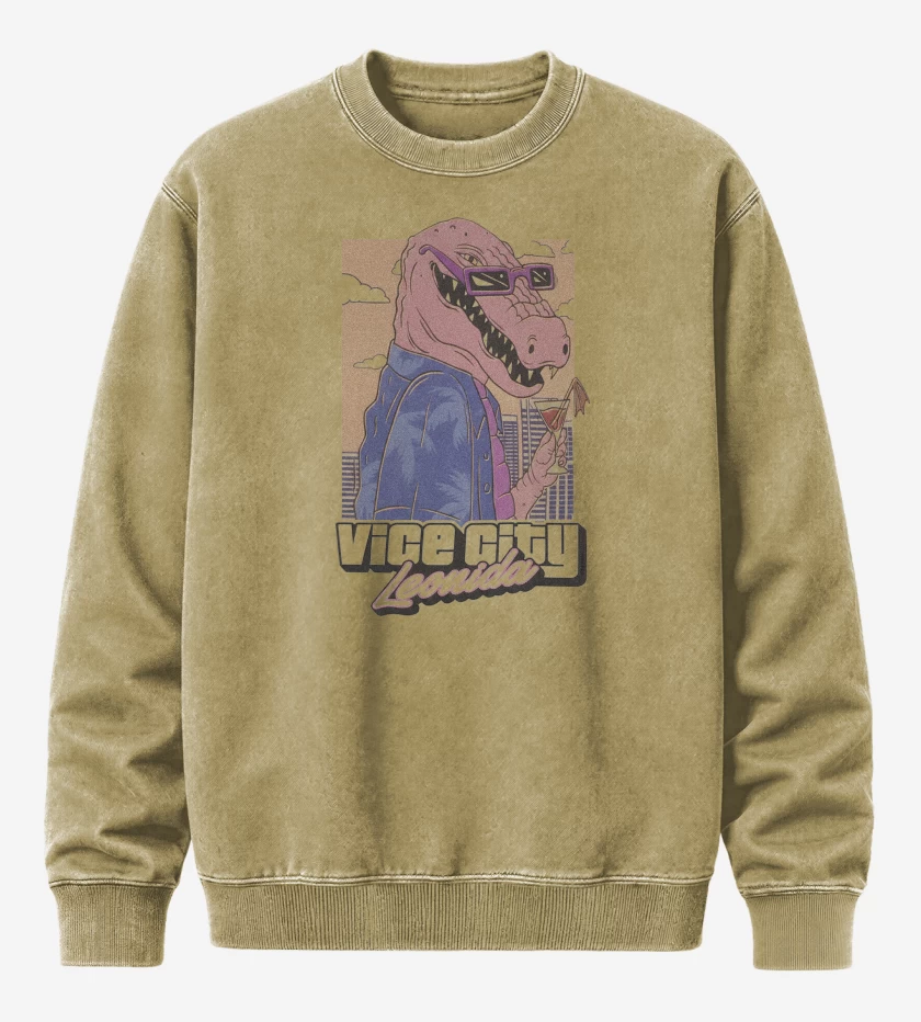 Poleron Polo Acid Wash Beige de GTA VI Vice City Leonidas