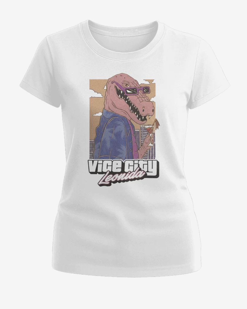 Polera de Mujer Blanco de GTA VI Vice City Leonidas
