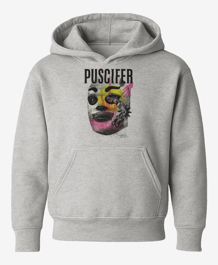 Poleron de niño Gris Melange de Puscifer Lucha Libre Mask