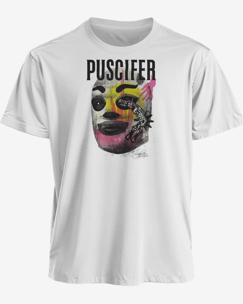 Polera premium Blanco de Puscifer Lucha Libre Mask
