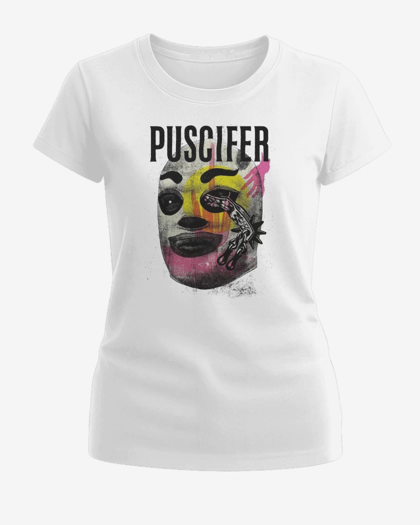 Polera de Mujer Blanco de Puscifer Lucha Libre Mask