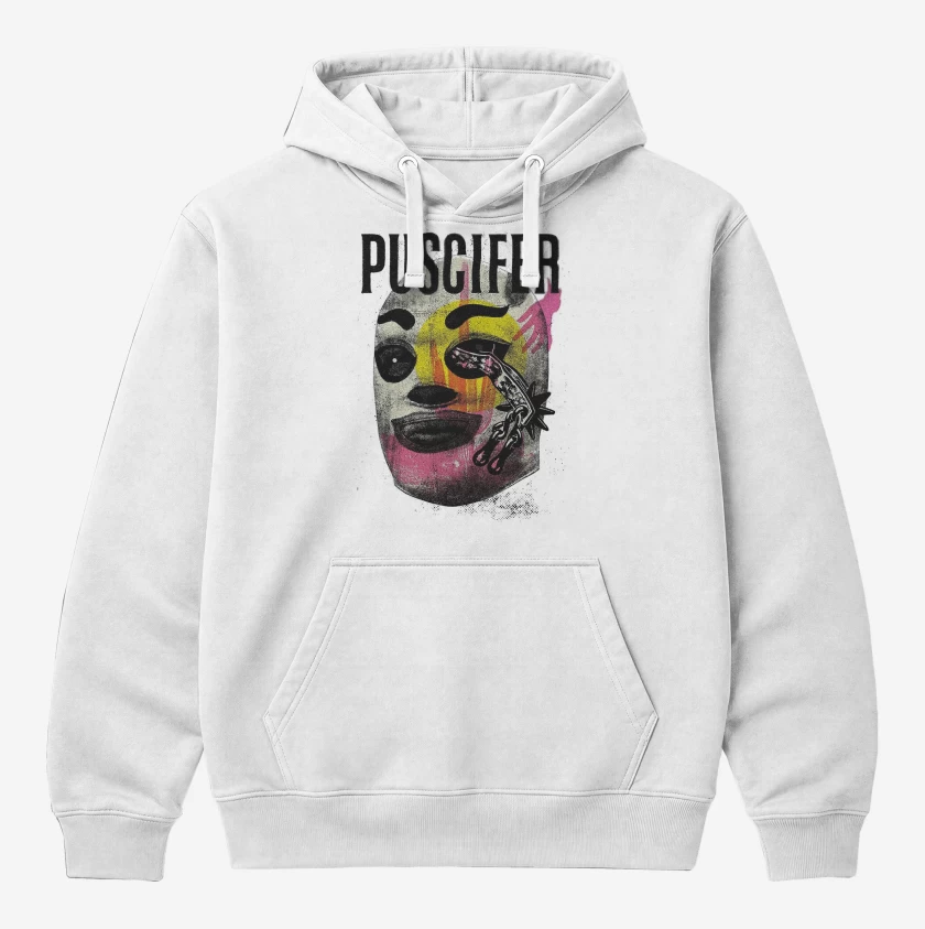 Polerón Canguro Blanco de Puscifer Lucha Libre Mask