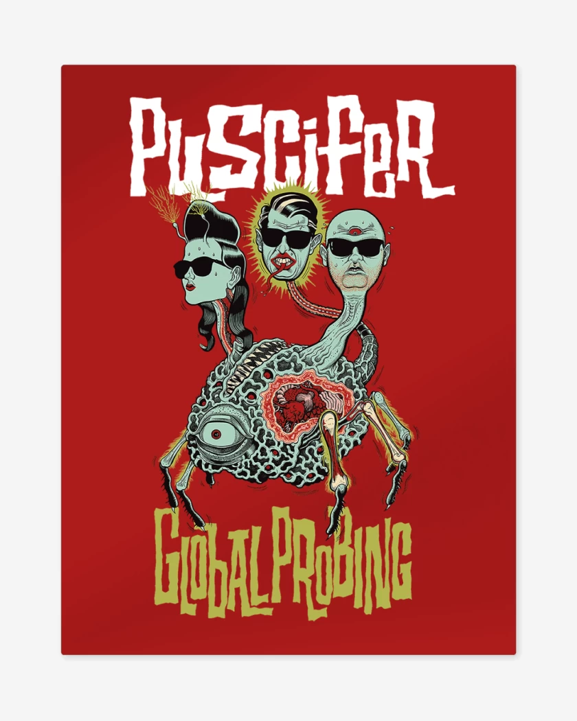 Print metalico Rojo de Puscifer Global Probing