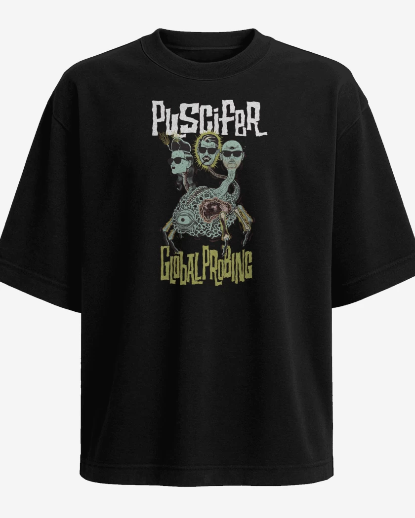 Polera Oversize Negro de Puscifer Global Probing