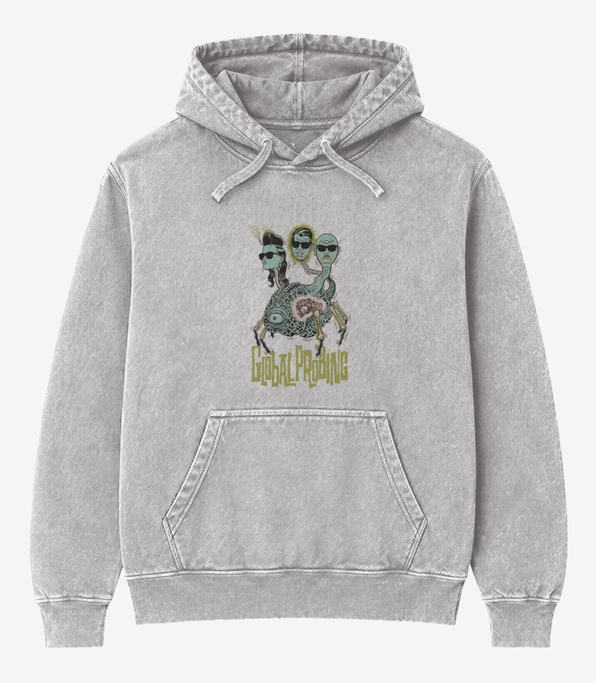 Poleron Canguro Acid Wash Gris Melange de Puscifer Global Probing