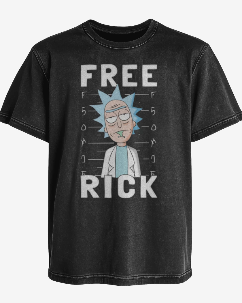 Polera desgastada Negro de Free rick