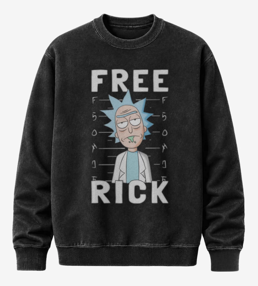 Poleron Polo Acid Wash Negro de Free rick