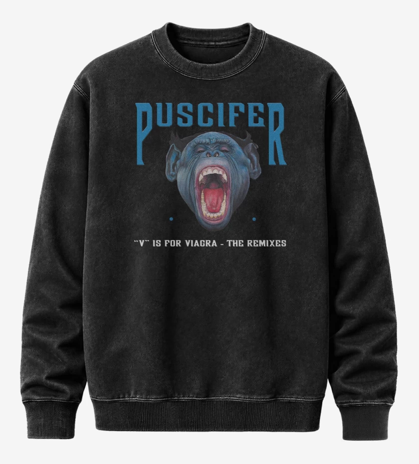 Poleron Polo Acid Wash Negro de Puscifer V is For V