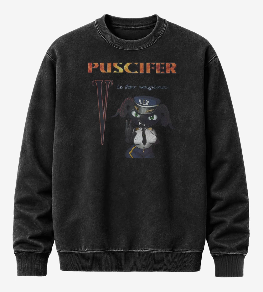 Poleron Polo Acid Wash Negro de Puscifer V is For Va