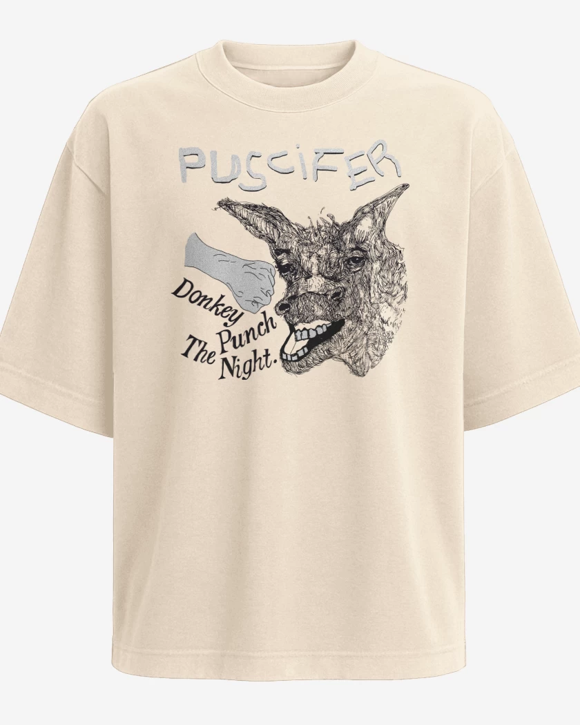 Polera Oversize Beige de Puscifer Donkey Punch The Night
