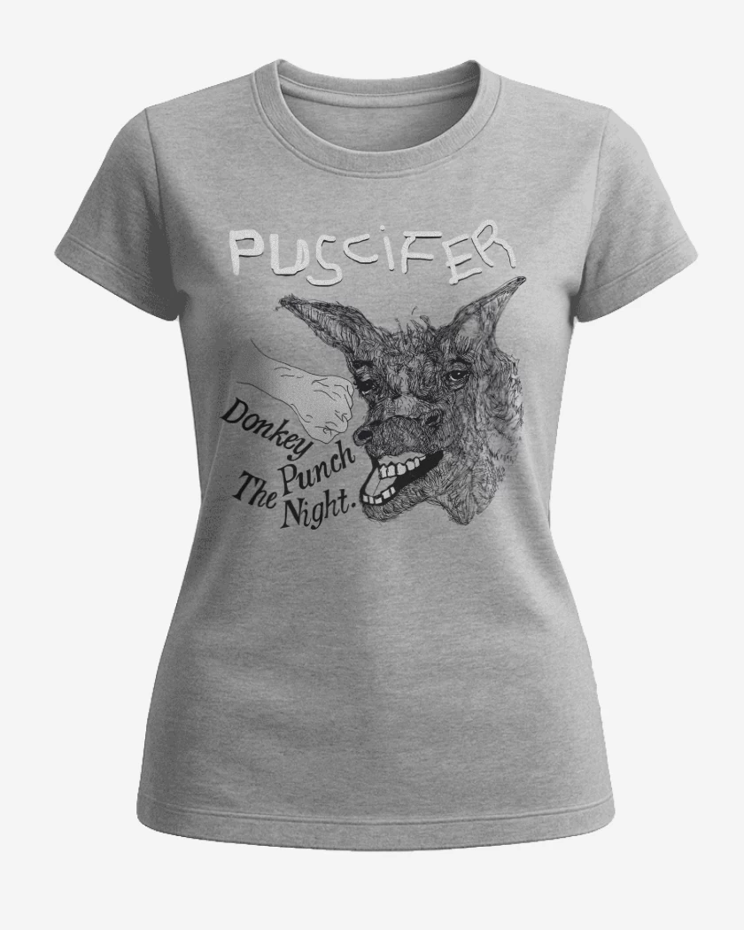 Polera de Mujer Gris Melange de Puscifer Donkey Punch The Night