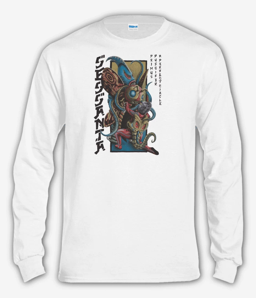 Polera manga larga Blanco de Puscifer A Perfect Circle Primus