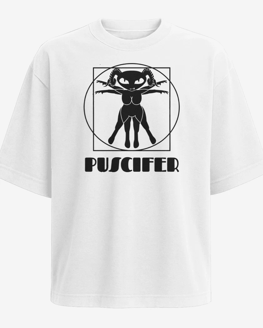 Polera Oversize Blanco de Puscifer Vitruvio