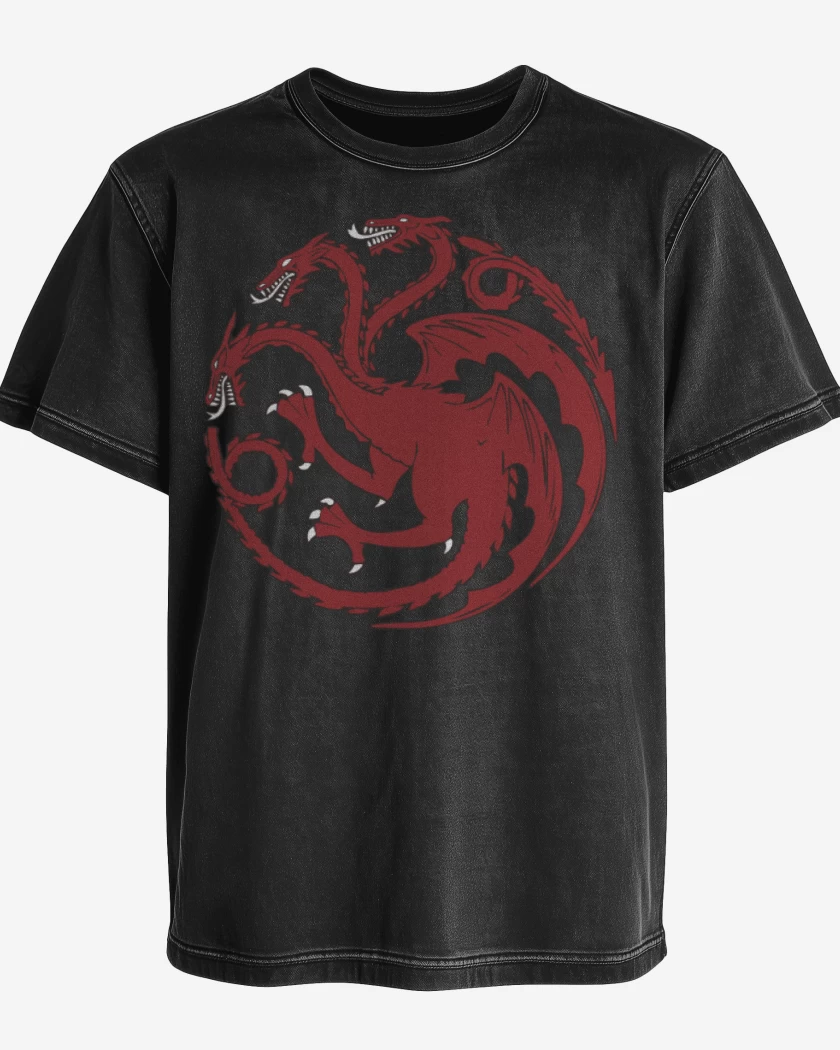 Polera desgastada Negro de Targarian