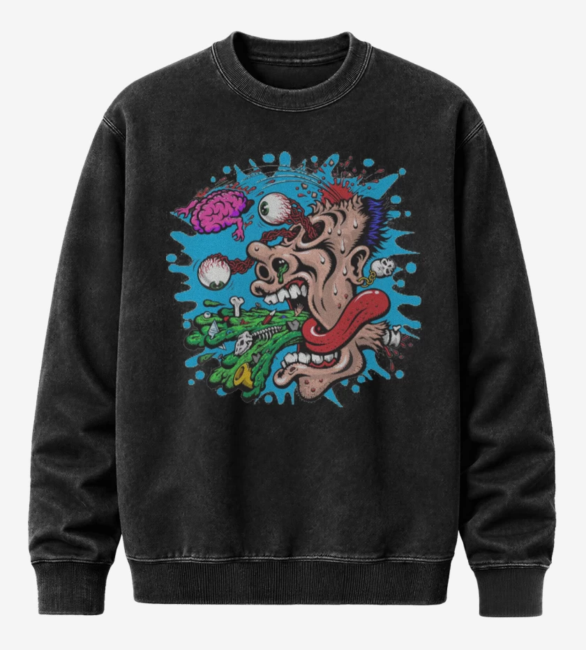Poleron Polo Acid Wash Negro de Kha 2
