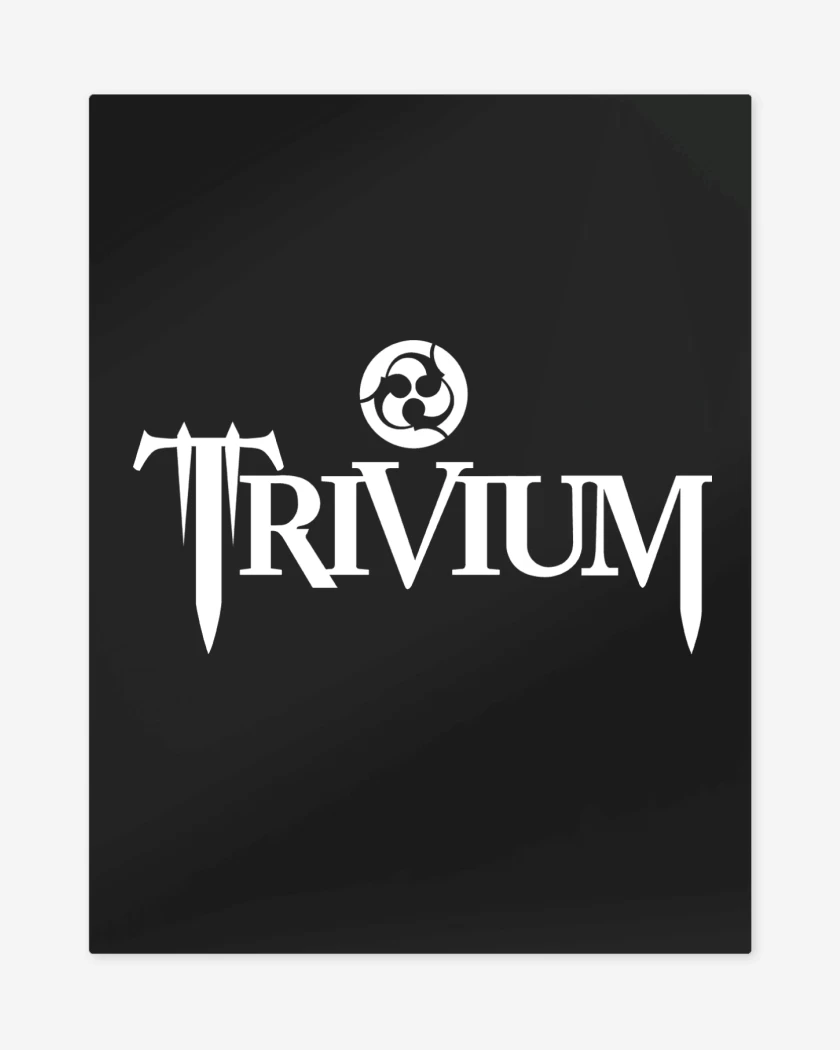 Print metalico Negro de Trivium Logo 