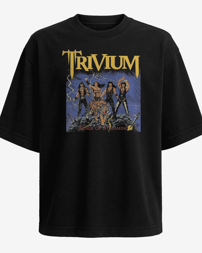 Polera Oversize Negro de Trivium Kings of Streaming