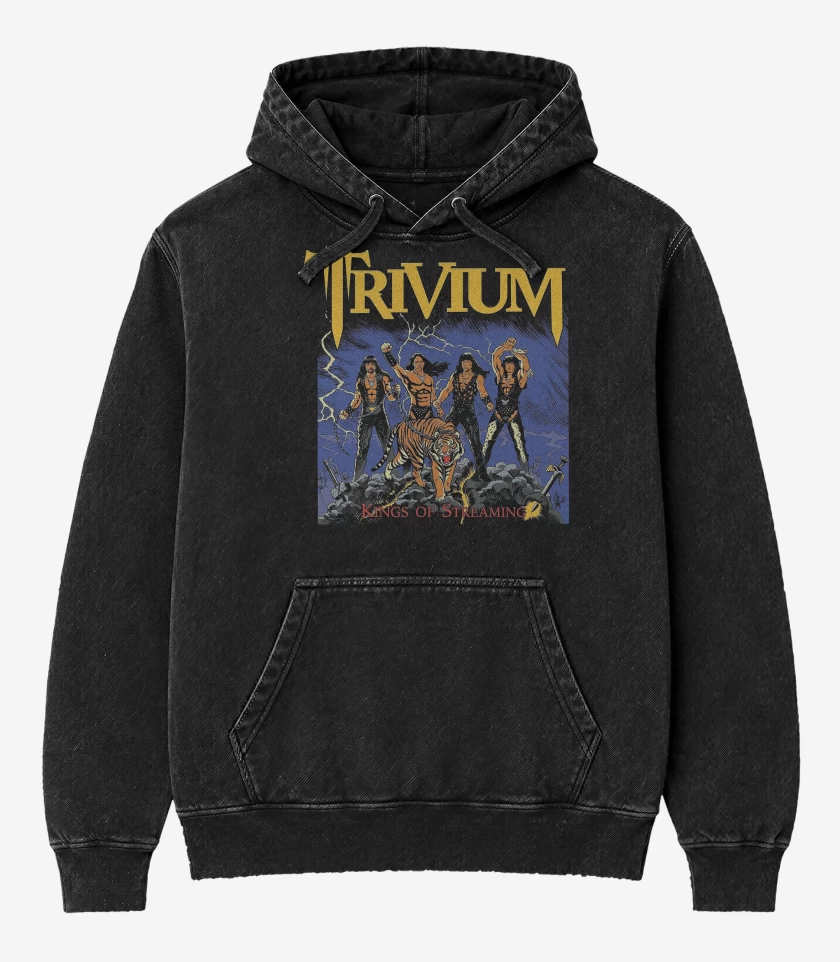 Poleron Canguro Acid Wash Negro de Trivium Kings of Streaming
