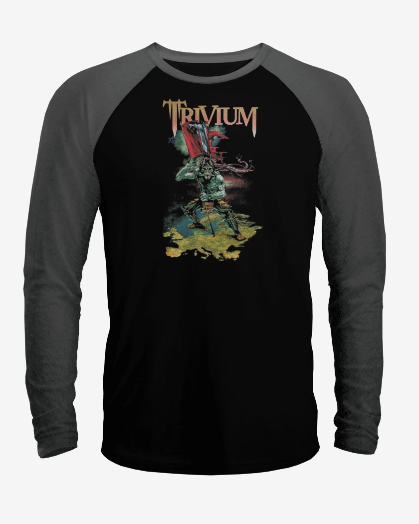 Polera Raglan Negro / Negro Heather de Trivium Europe