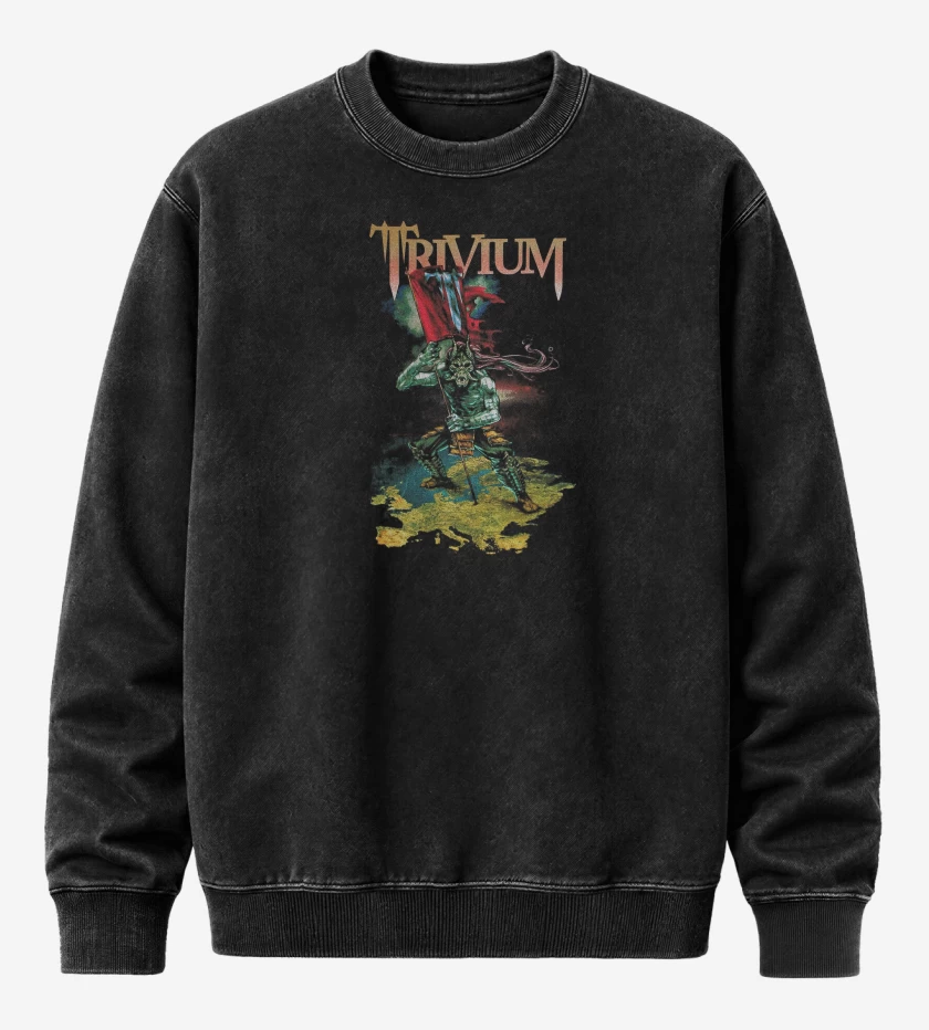 Poleron Polo Acid Wash Negro de Trivium Europe