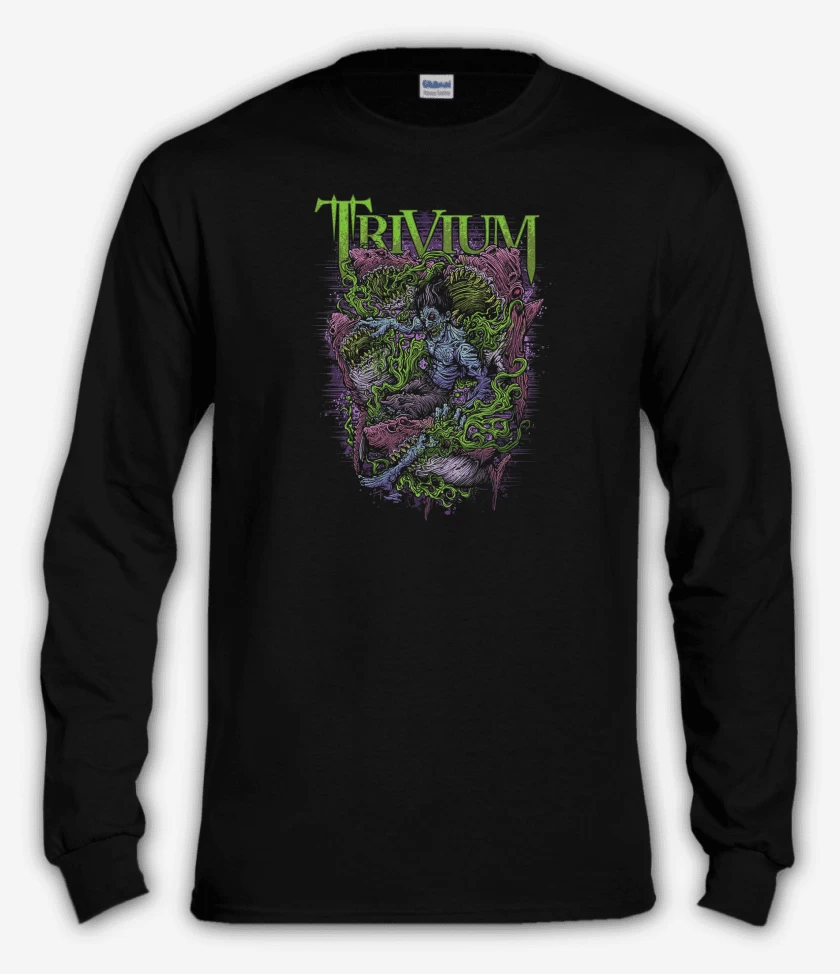 Polera manga larga Negro de Trivium Shark