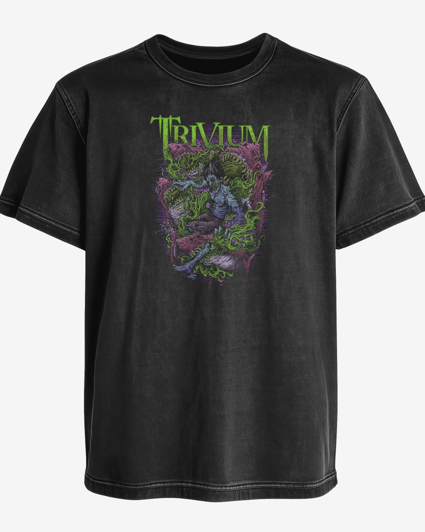 Polera desgastada Negro de Trivium Shark