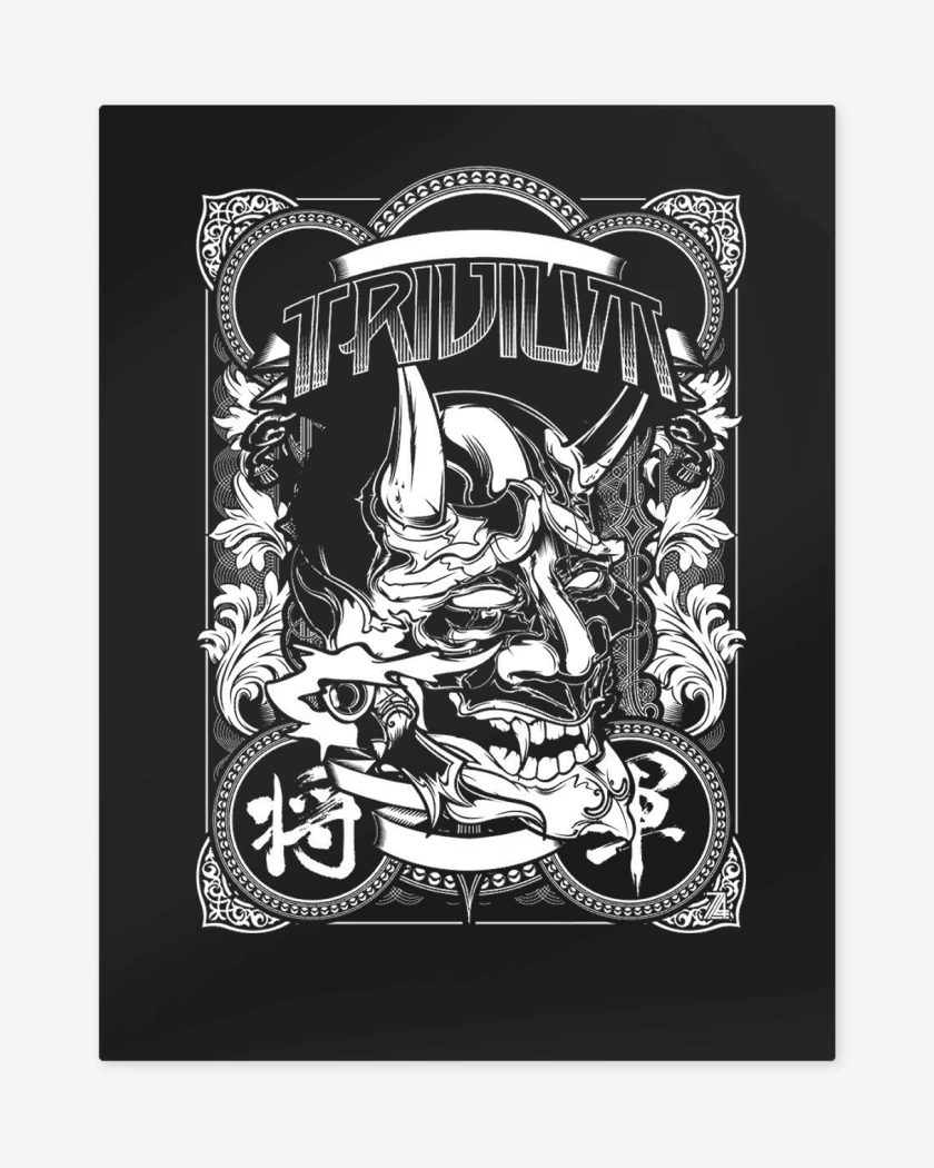 Print metalico Negro de Trivium Oni Mask