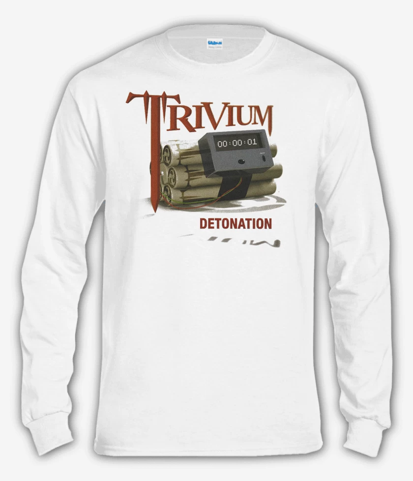 Polera manga larga Blanco de Trivium Detonation