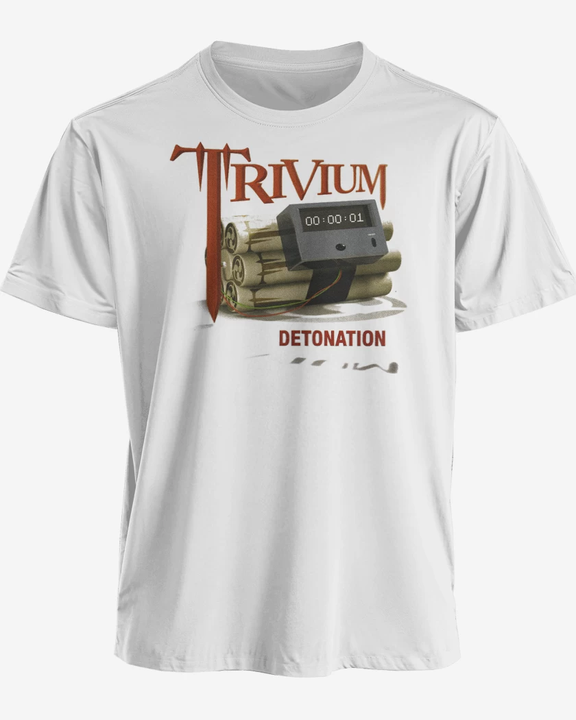 Polera premium Blanco de Trivium Detonation