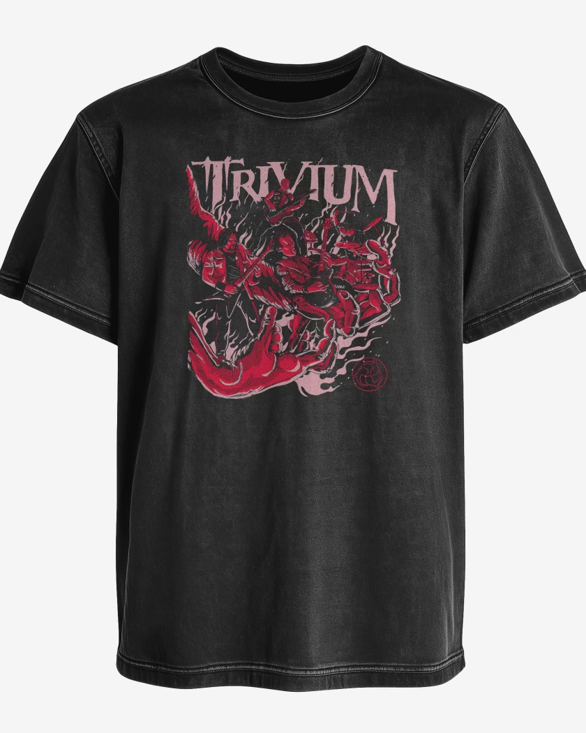 Polera desgastada Negro de Trivium Band
