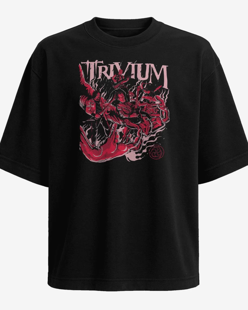 Polera Oversize Negro de Trivium Band
