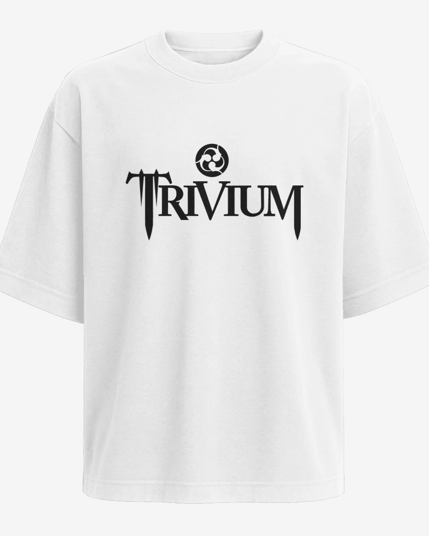 Polera Oversize Blanco de Trivium Logo N
