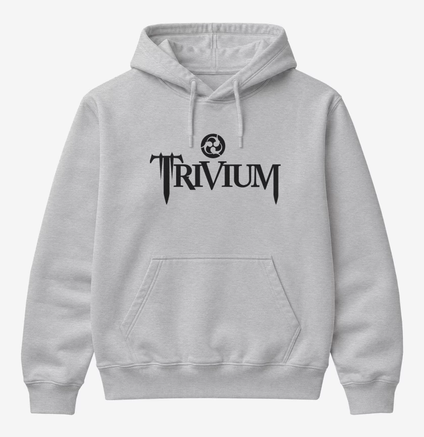 Poleron Canguro básico Gris Melange de Trivium Logo N