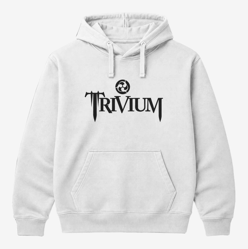 Polerón Canguro Blanco de Trivium Logo N