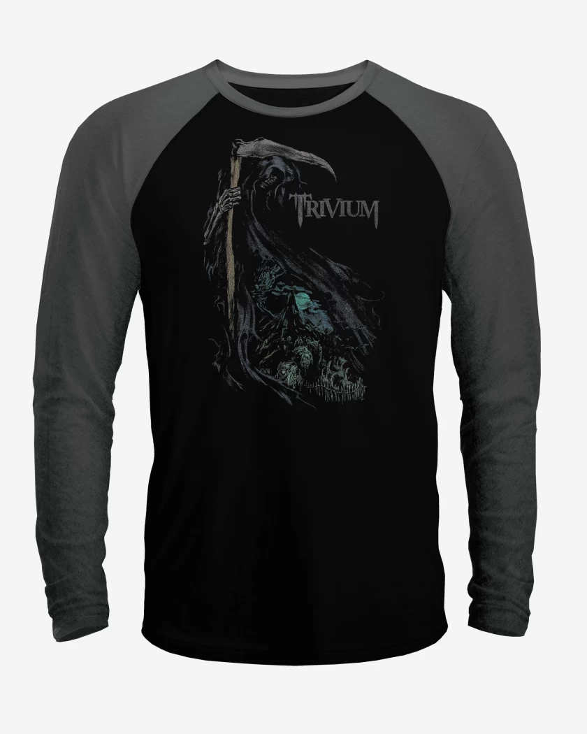 Polera Raglan Negro / Negro Heather de Trivium Death 